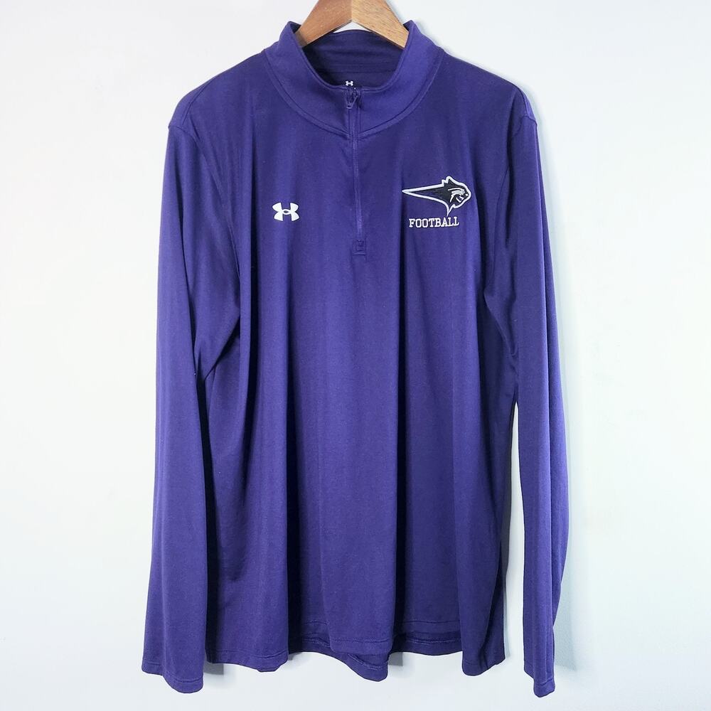 Under Armour Mens Purple Minnesota Vikings 1/4 Zip Pullover Shirt Size XL